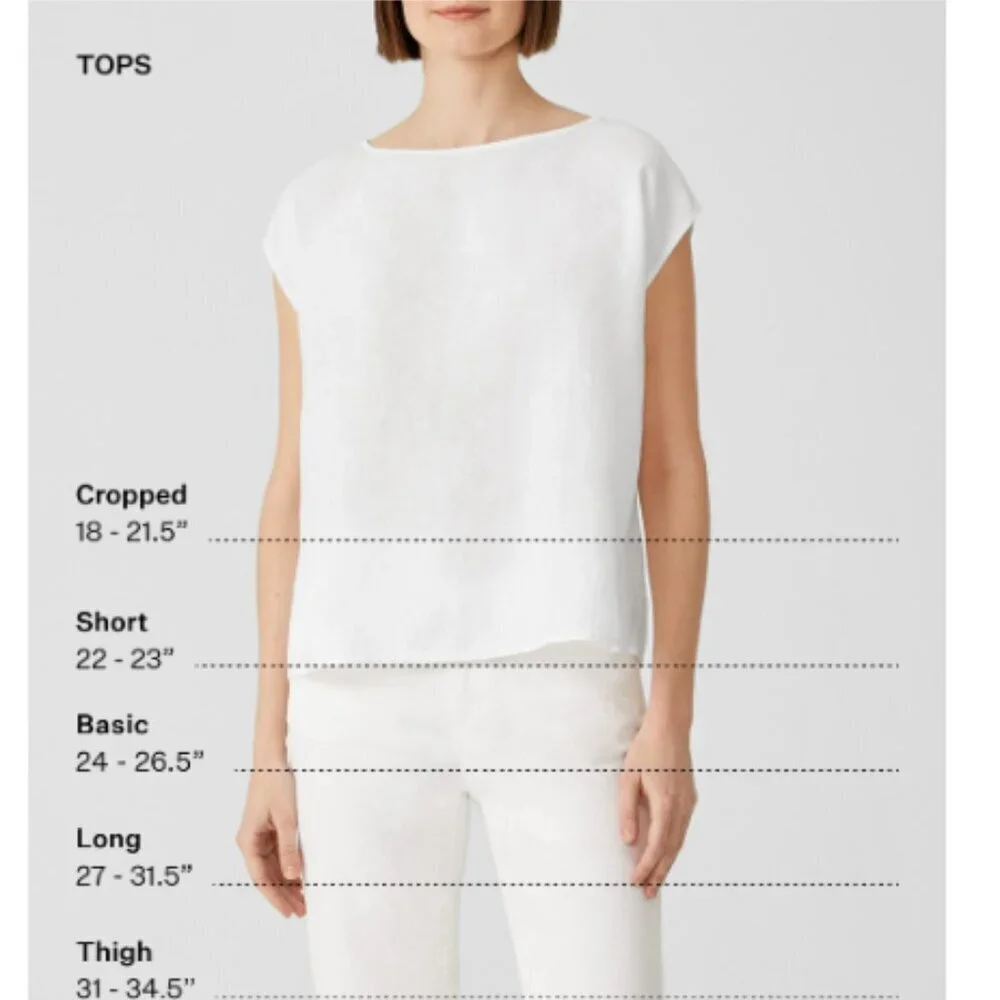 Eileen Fisher Textured Crepe Grid Long Shell Black &White Sleeveless Tank Top - Picture 8 of 9